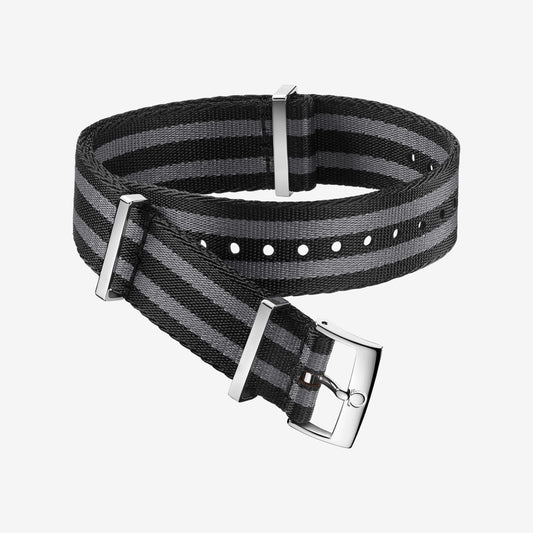 Black & Grey NATO Watch Strap - 20mm