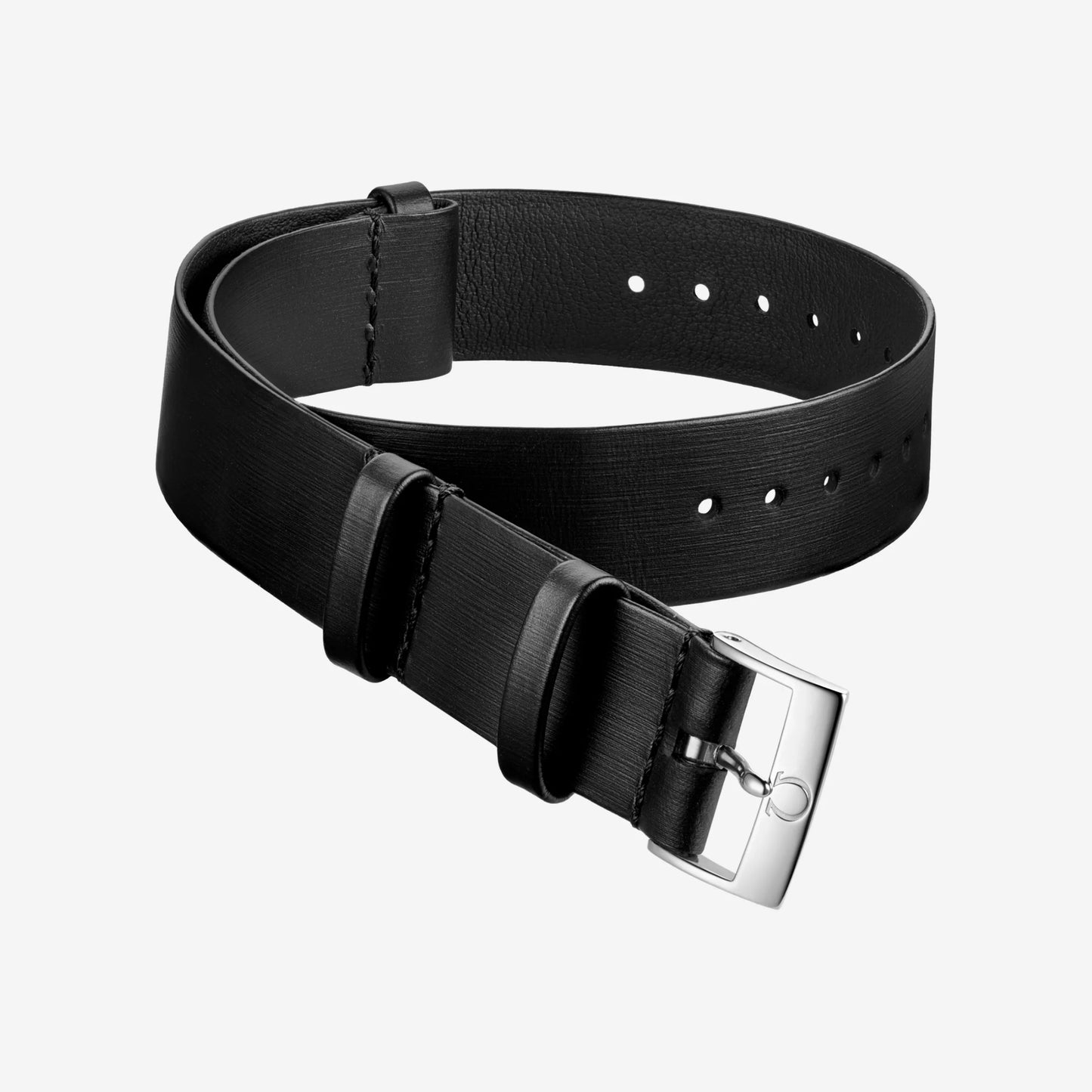 Black Leather NATO Watch Strap - 20mm