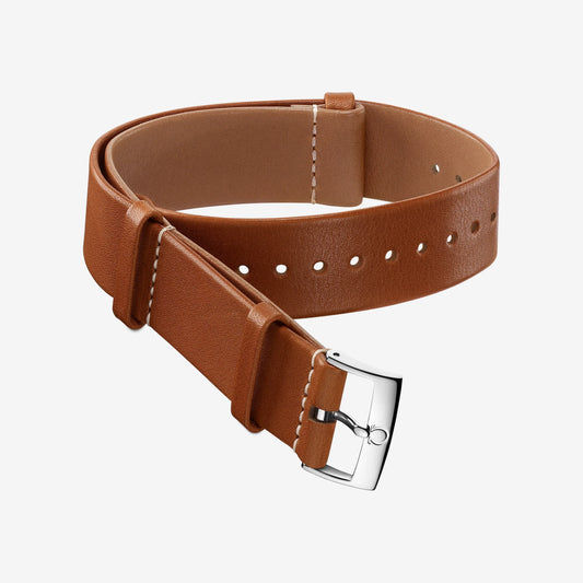 Light Brown Leather NATO Watch Strap - 20mm